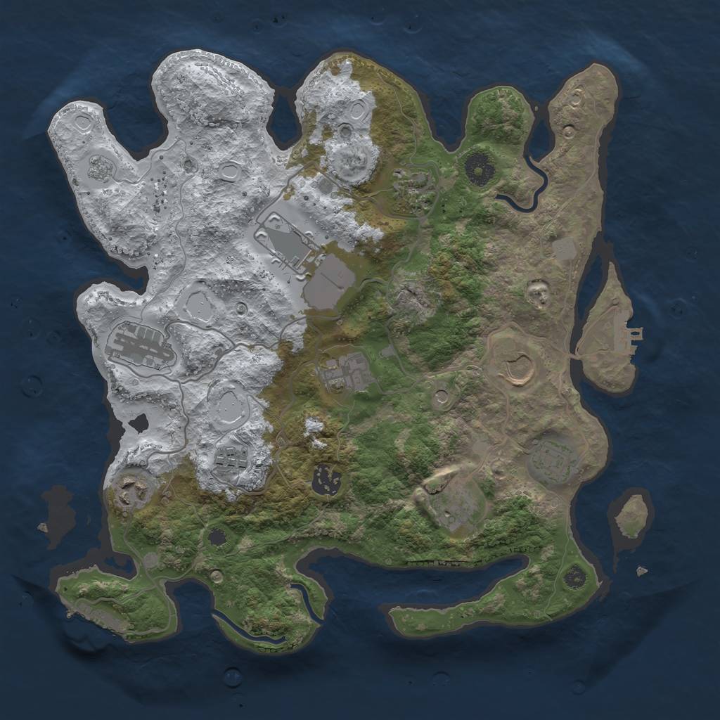 Rust Map: Procedural Map, Size: 3500, Seed: 397855333, 19 Monuments
