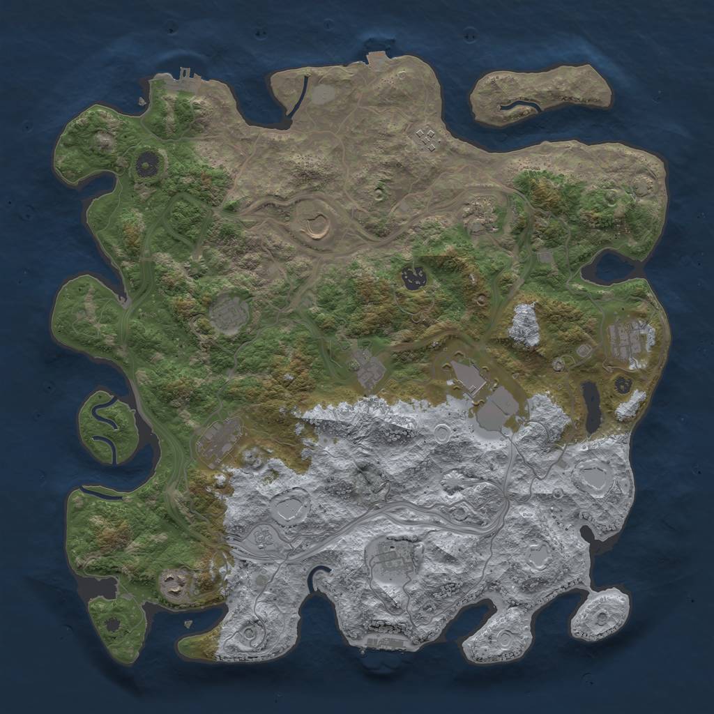 Rust Map: Procedural Map, Size: 4300, Seed: 772544, 19 Monuments