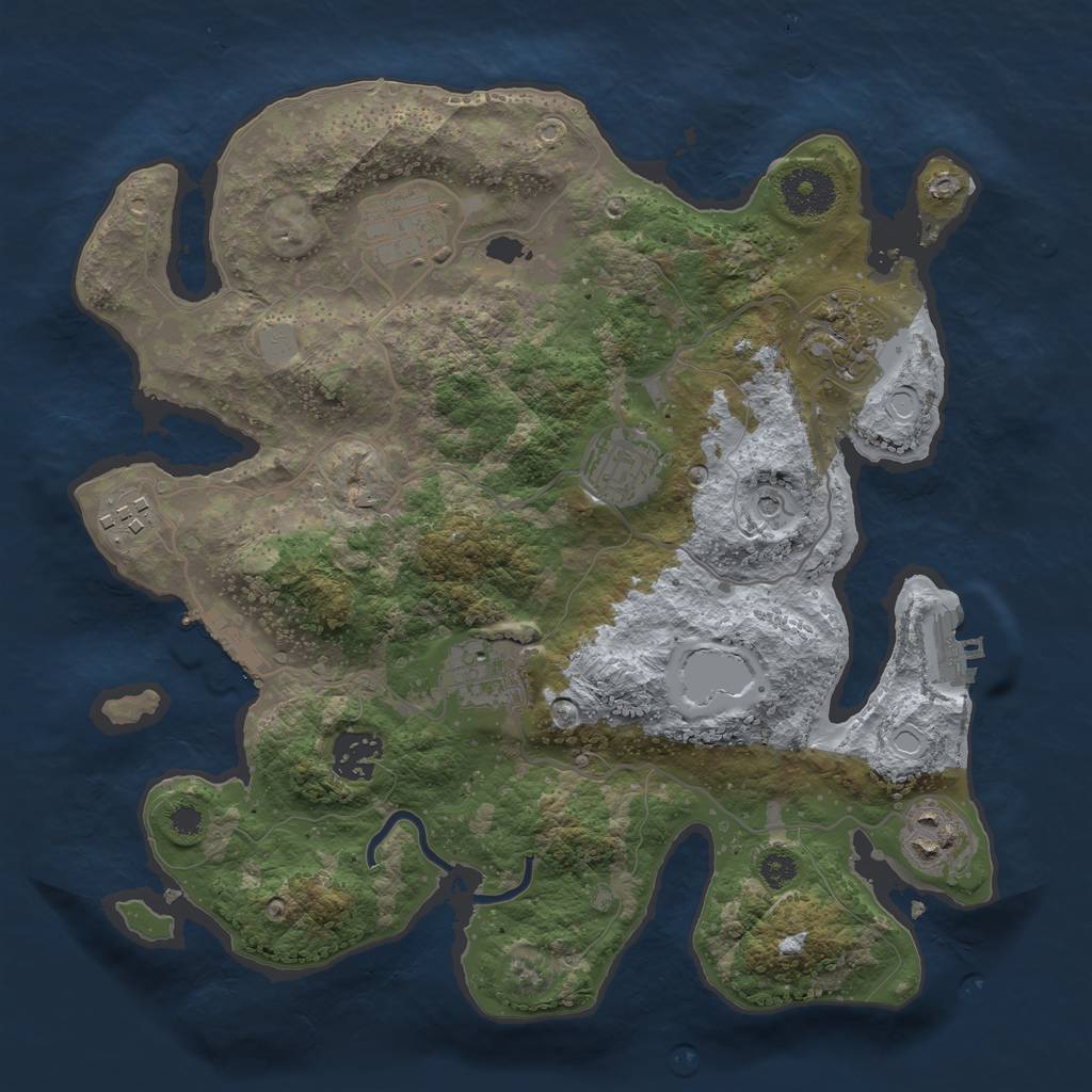 Rust Map: Procedural Map, Size: 3200, Seed: 1006226, 15 Monuments