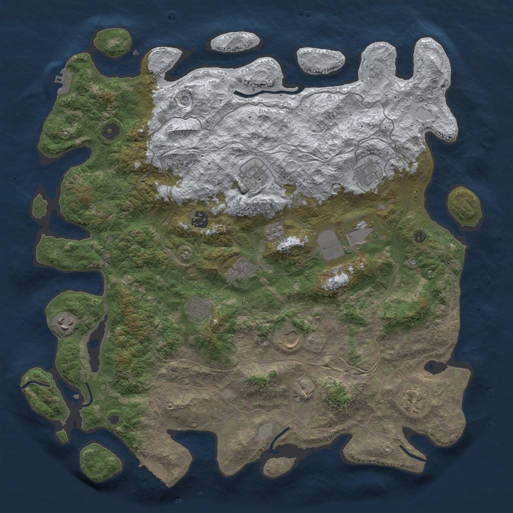 Rust Map: Procedural Map, Size: 4500, Seed: 962241023, 19 Monuments