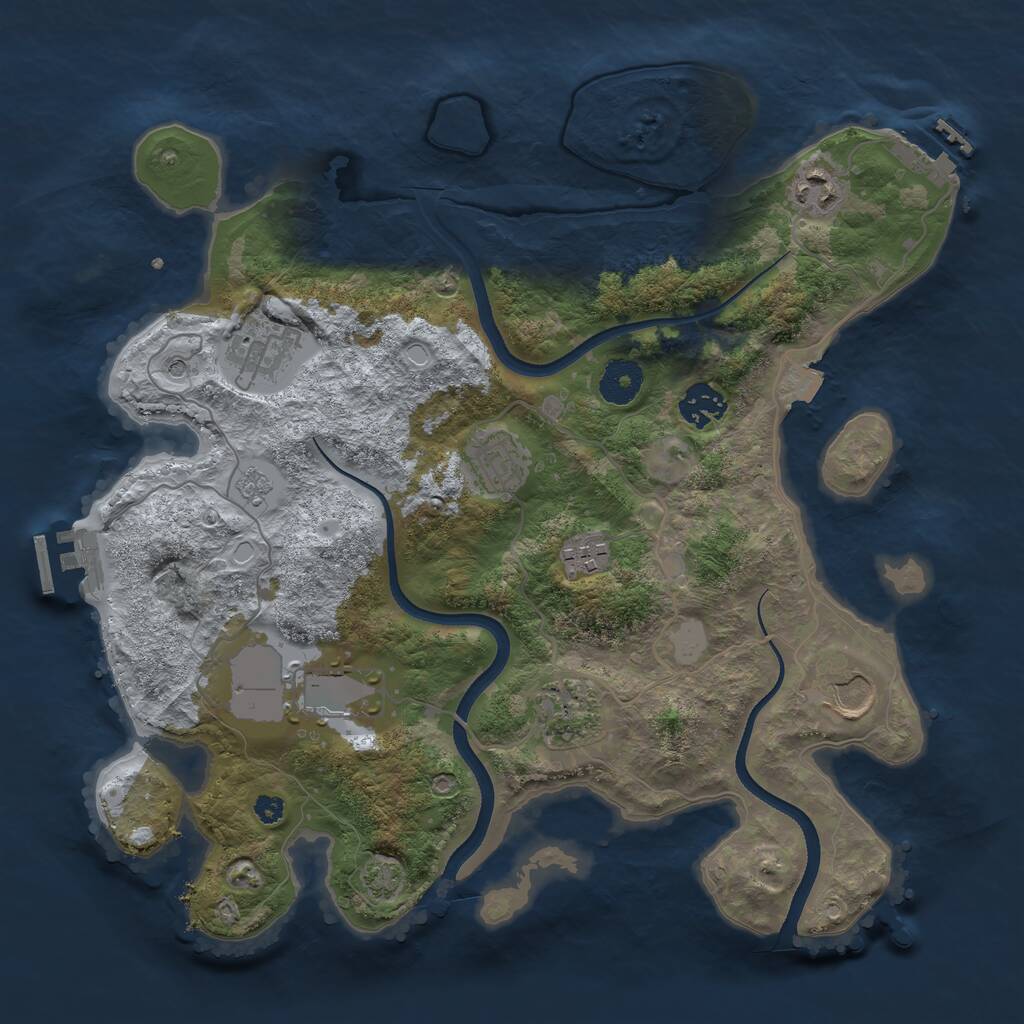 Rust Map: Procedural Map, Size: 3500, Seed: 1652562353, 14 Monuments