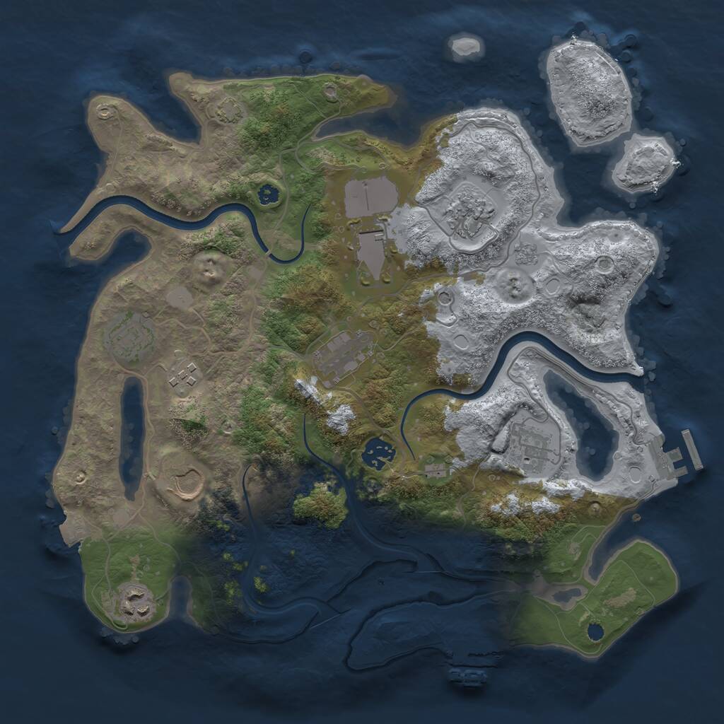 Rust Map: Procedural Map, Size: 3500, Seed: 109988958, 15 Monuments
