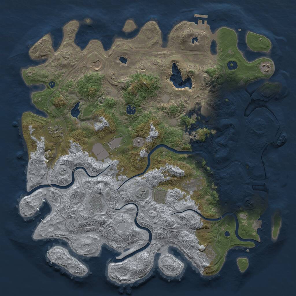 Rust Map: Procedural Map, Size: 4500, Seed: 22411, 17 Monuments