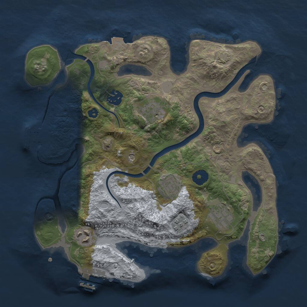 Rust Map: Procedural Map, Size: 3000, Seed: 3567, 11 Monuments