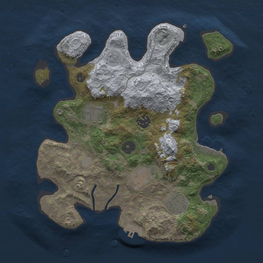 Rust Map: Procedural Map, Size: 3000, Seed: 5098753, 13 Monuments