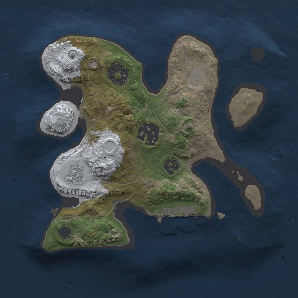 Rust Map: Procedural Map, Size: 2000, Seed: 728931499, 8 Monuments