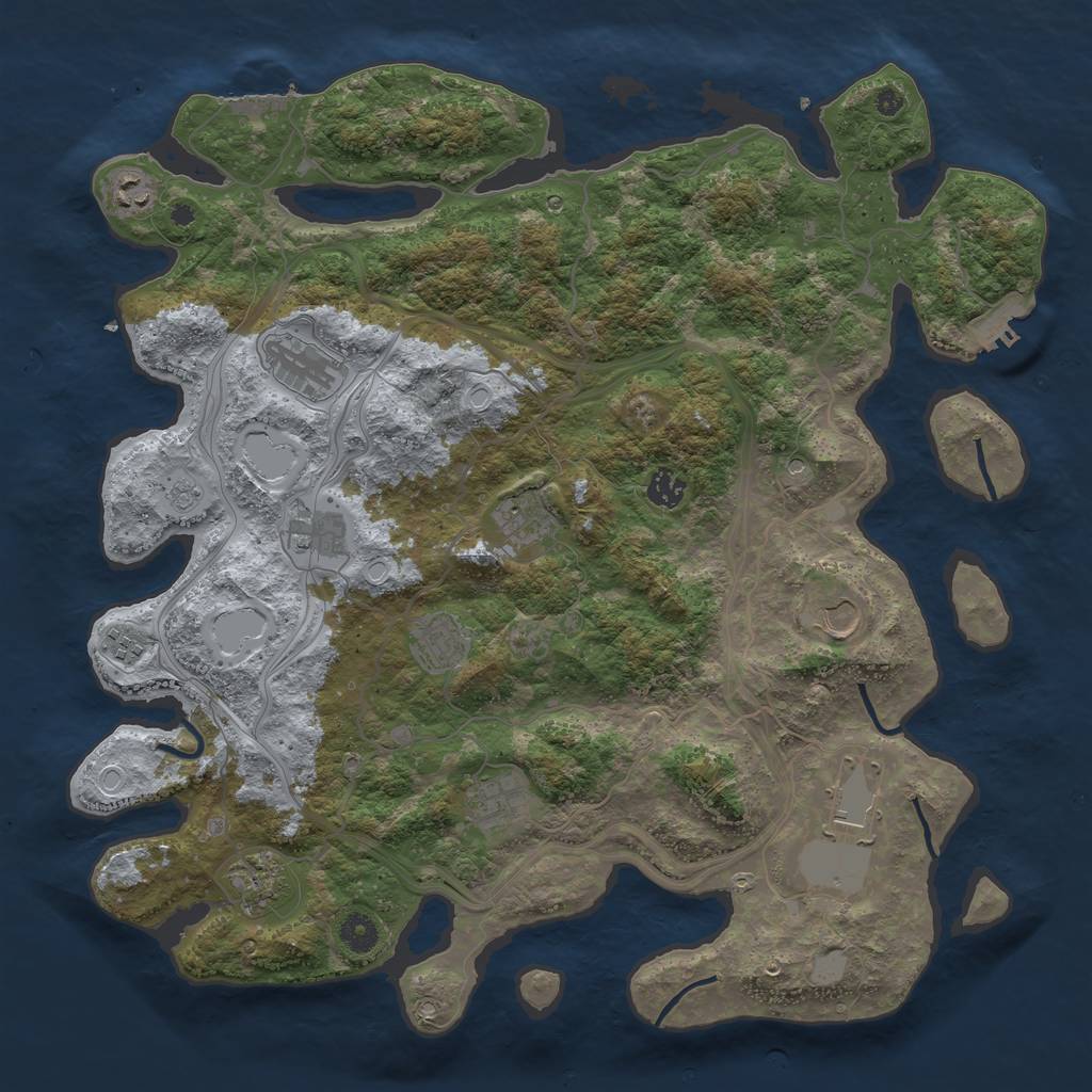 Rust Map: Procedural Map, Size: 4250, Seed: 6, 18 Monuments