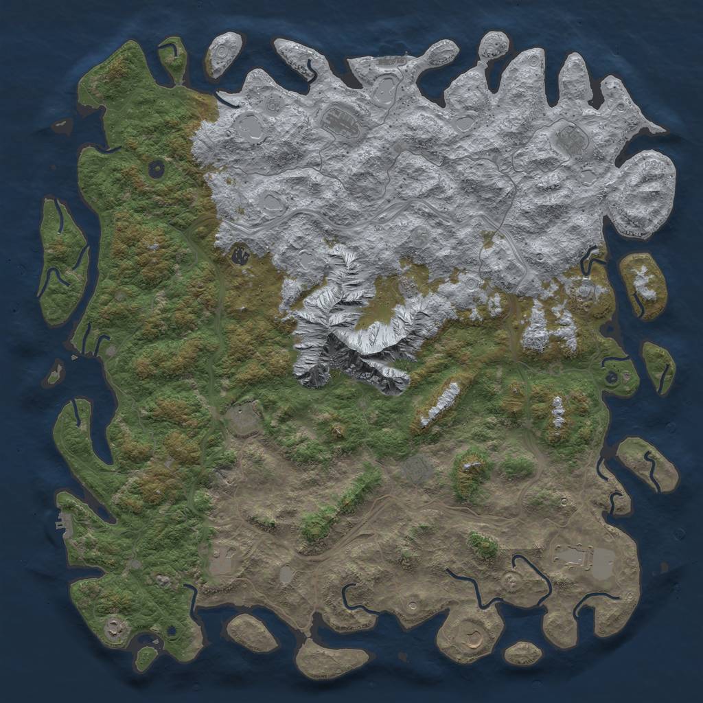 Rust Map: Procedural Map, Size: 6000, Seed: 12346, 18 Monuments