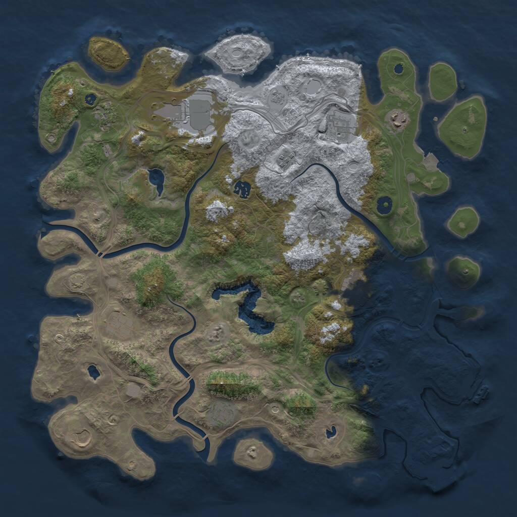 Rust Map: Procedural Map, Size: 4500, Seed: 587589264, 16 Monuments