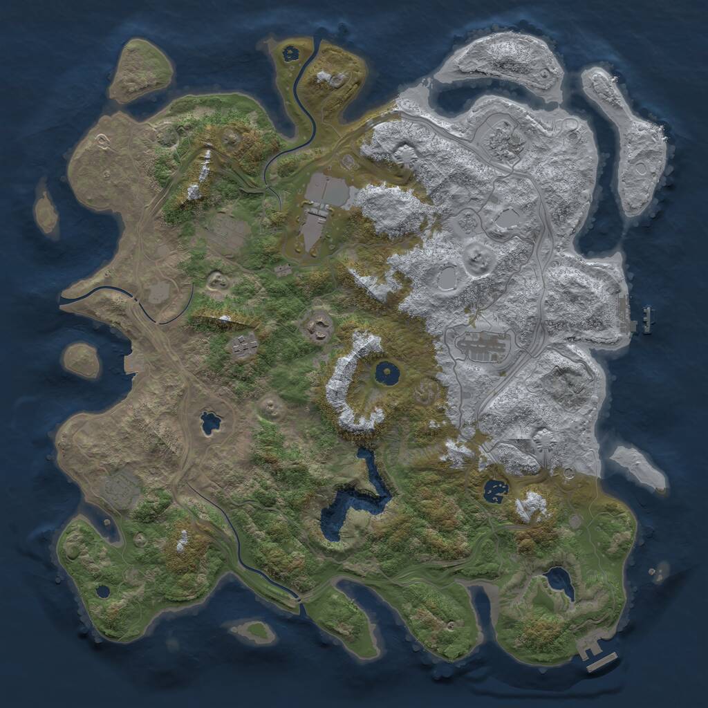 Rust Map: Procedural Map, Size: 4400, Seed: 8454481, 14 Monuments