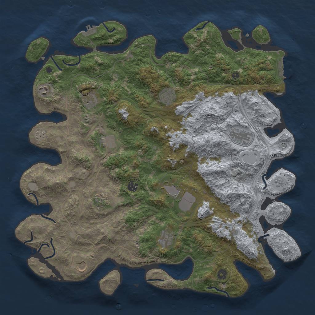 Rust Map: Procedural Map, Size: 4500, Seed: 8040, 20 Monuments