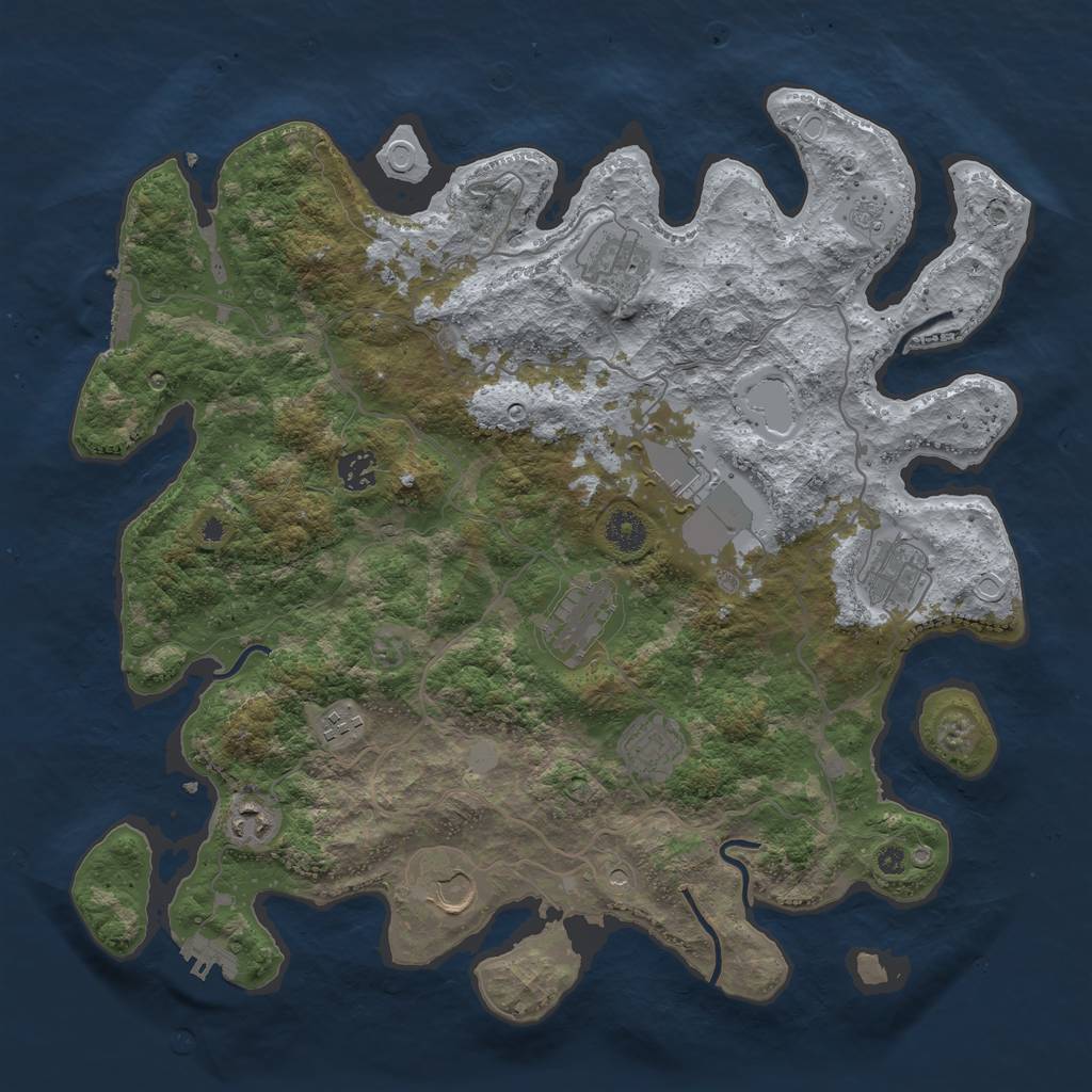 Rust Map: Procedural Map, Size: 4000, Seed: 1815339524, 18 Monuments