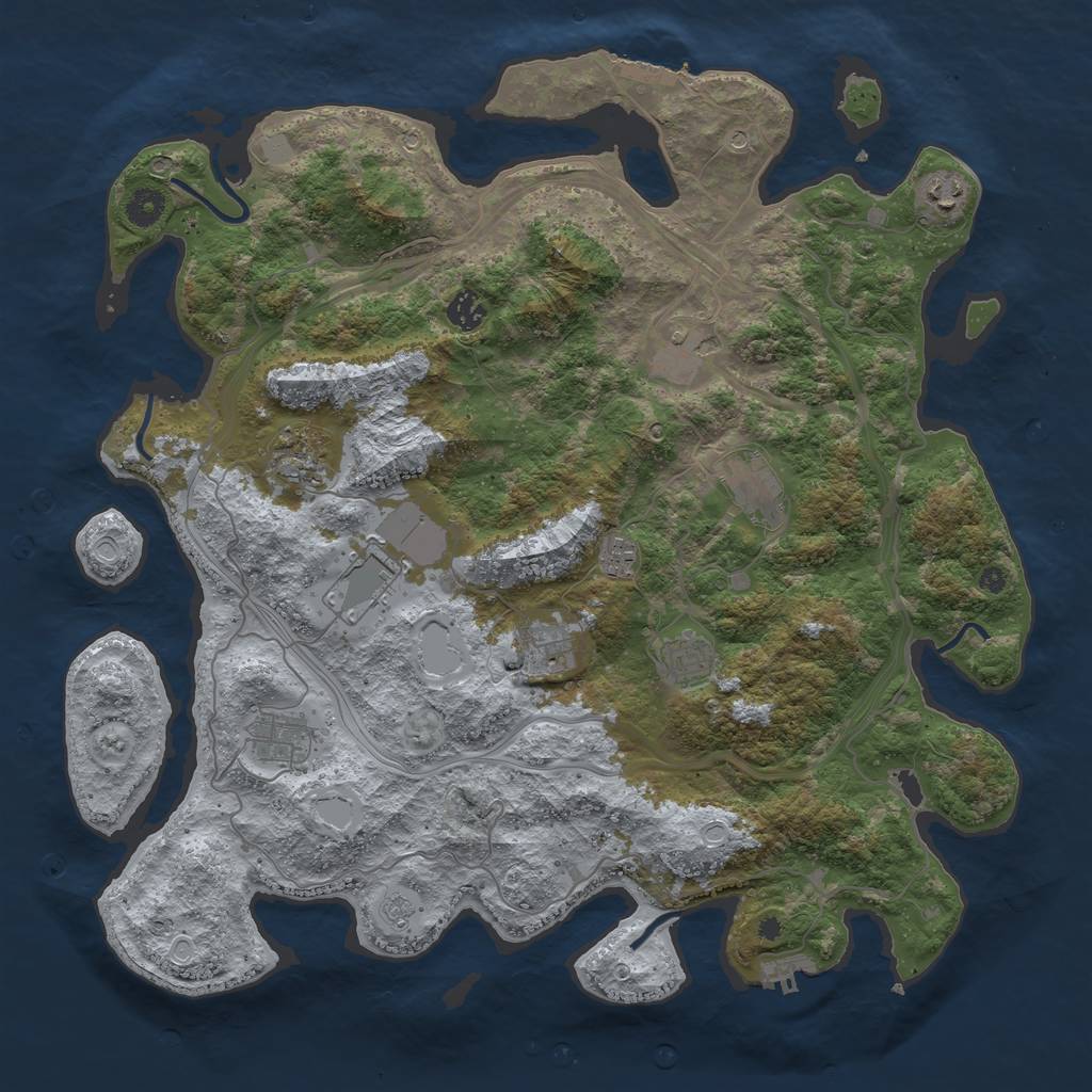 Rust Map: Procedural Map, Size: 4250, Seed: 1126273460, 19 Monuments