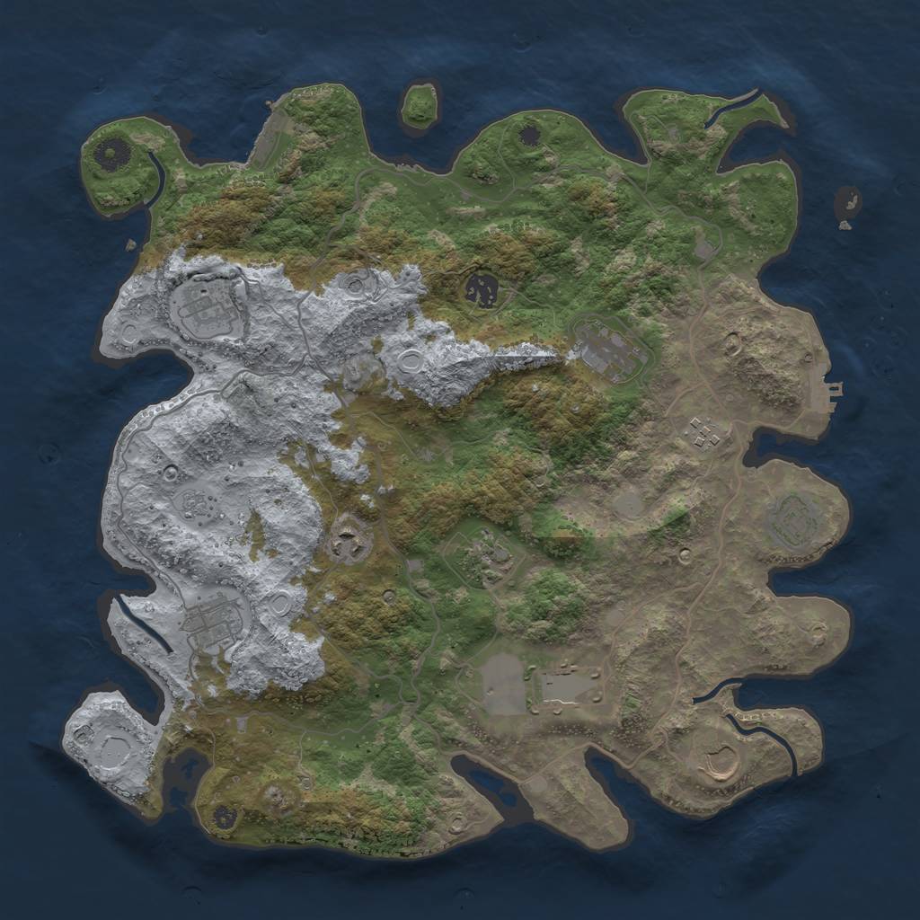 Rust Map: Procedural Map, Size: 4000, Seed: 1554265198, 17 Monuments