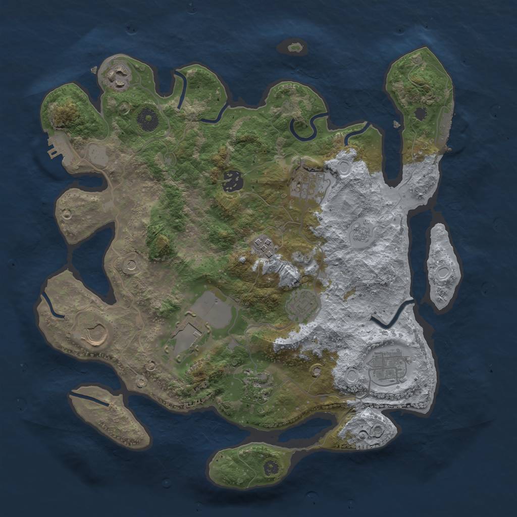 Rust Map: Procedural Map, Size: 3500, Seed: 1600382930, 16 Monuments