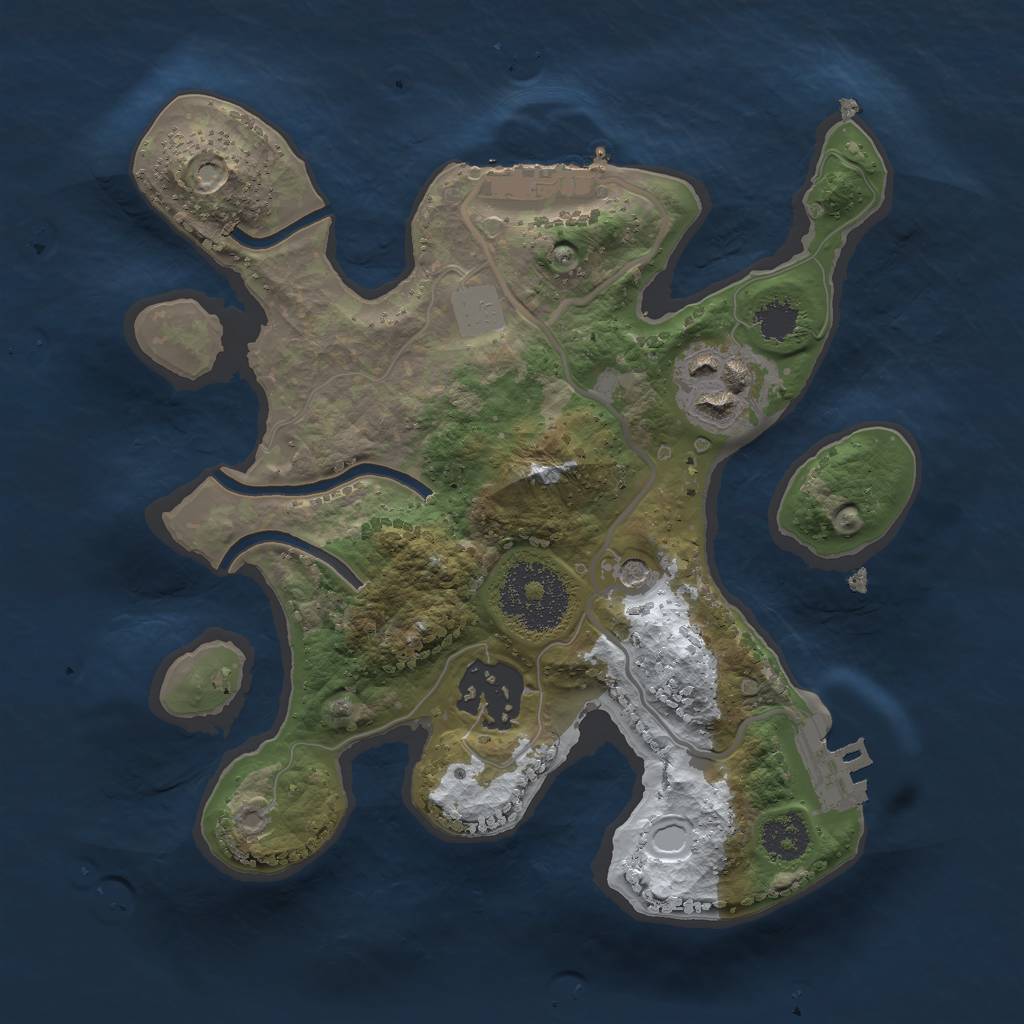 Rust Map: Procedural Map, Size: 2250, Seed: 666, 10 Monuments