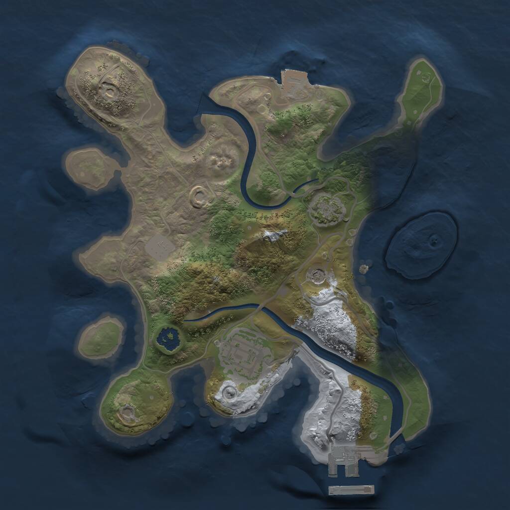 Rust Map: Procedural Map, Size: 2250, Seed: 666, 5 Monuments