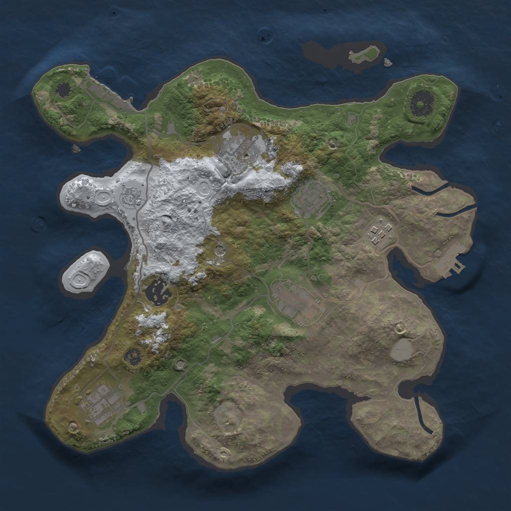 Rust Map: Procedural Map, Size: 3000, Seed: 151026655, 15 Monuments