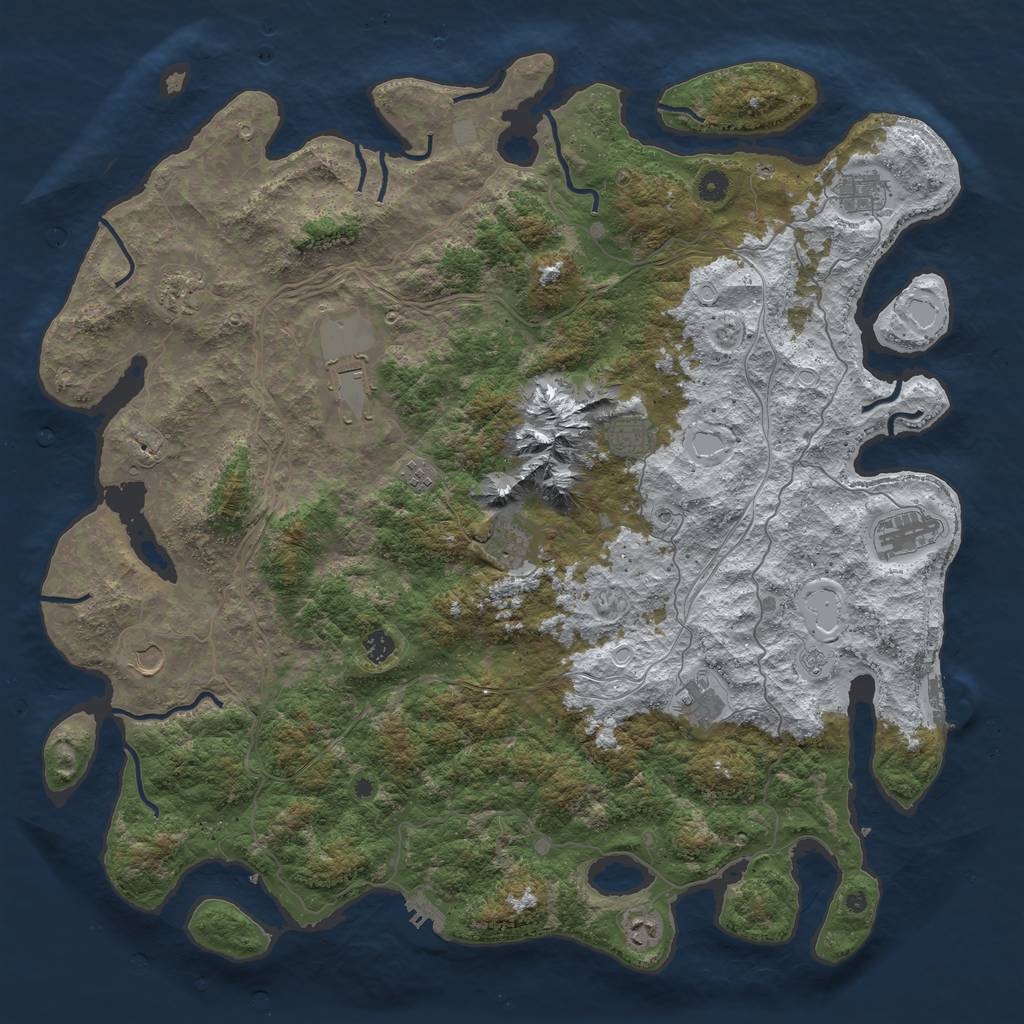 Rust Map: Procedural Map, Size: 5000, Seed: 2189572, 20 Monuments