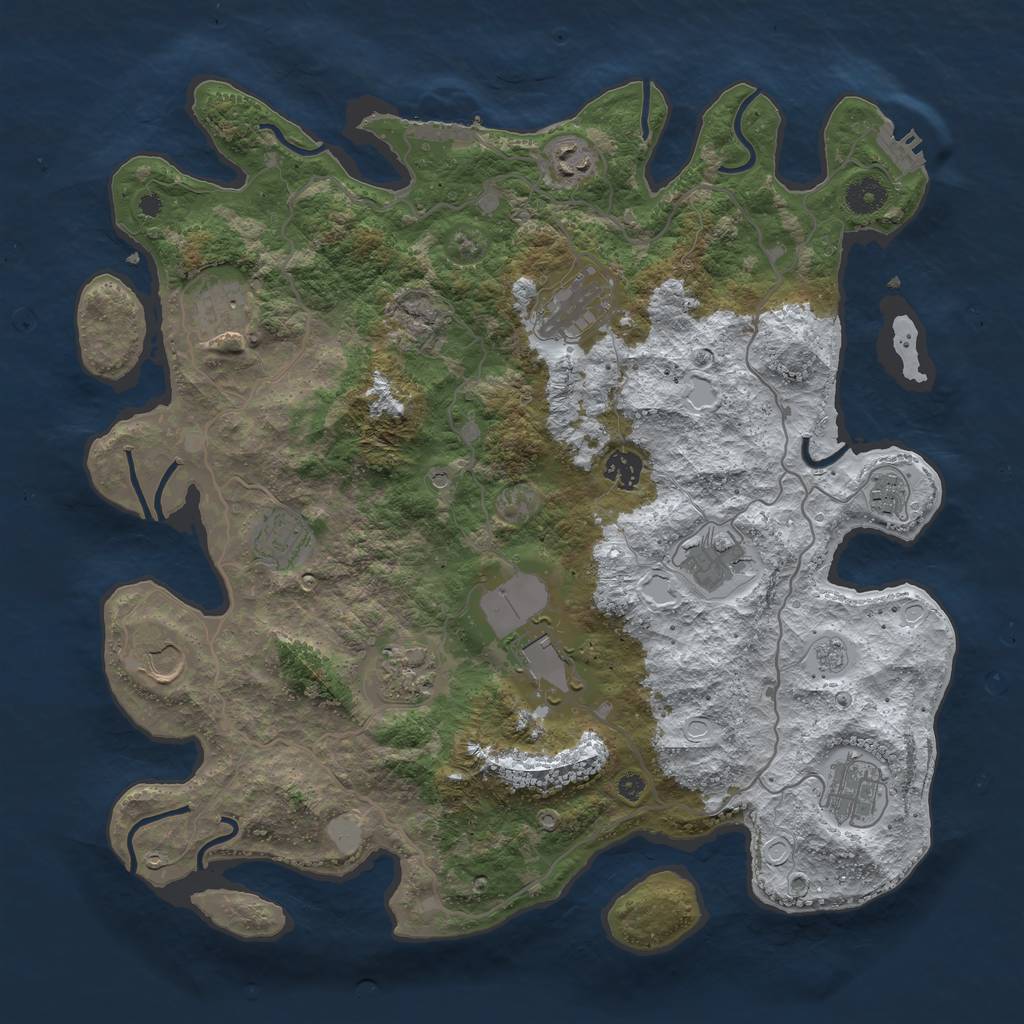 Rust Map: Procedural Map, Size: 4000, Seed: 360445564, 20 Monuments