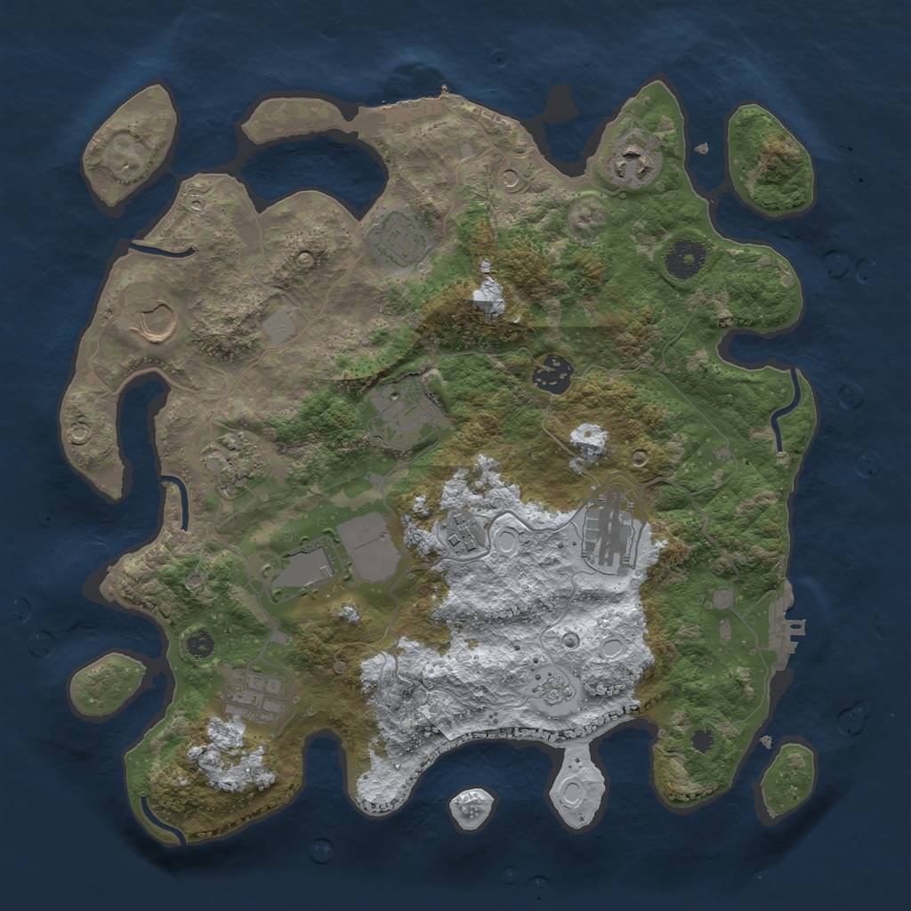 Rust Map: Procedural Map, Size: 3500, Seed: 1312255697, 19 Monuments
