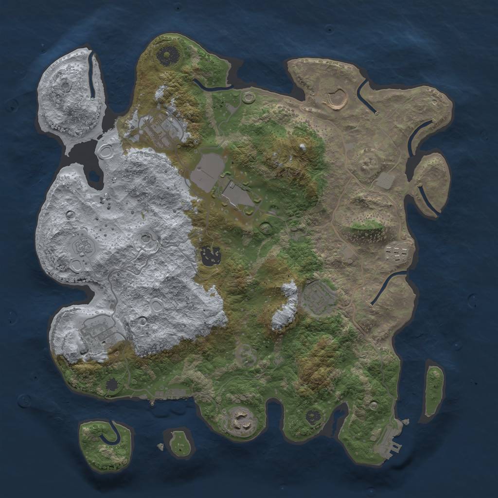Rust Map: Procedural Map, Size: 3500, Seed: 1652545795, 15 Monuments