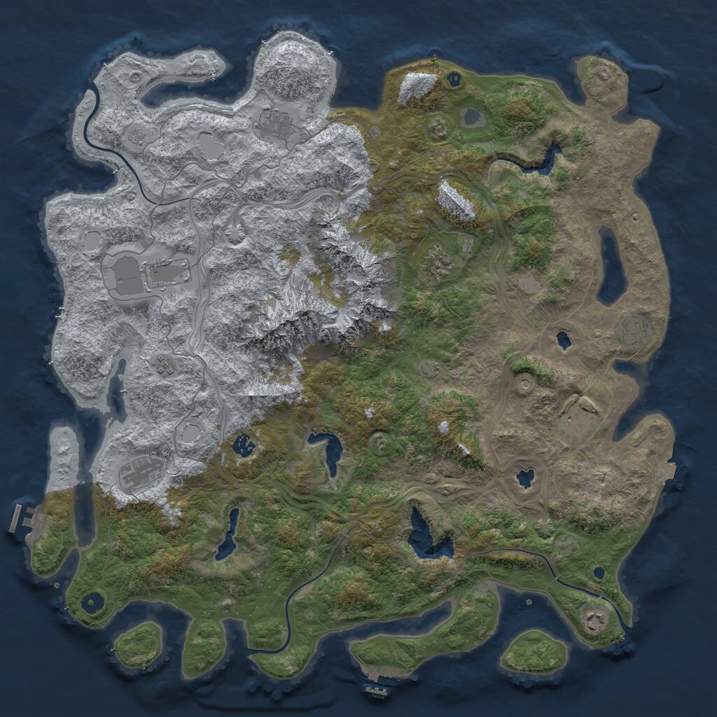 Rust Map: Procedural Map, Size: 5000, Seed: 8311977, 15 Monuments