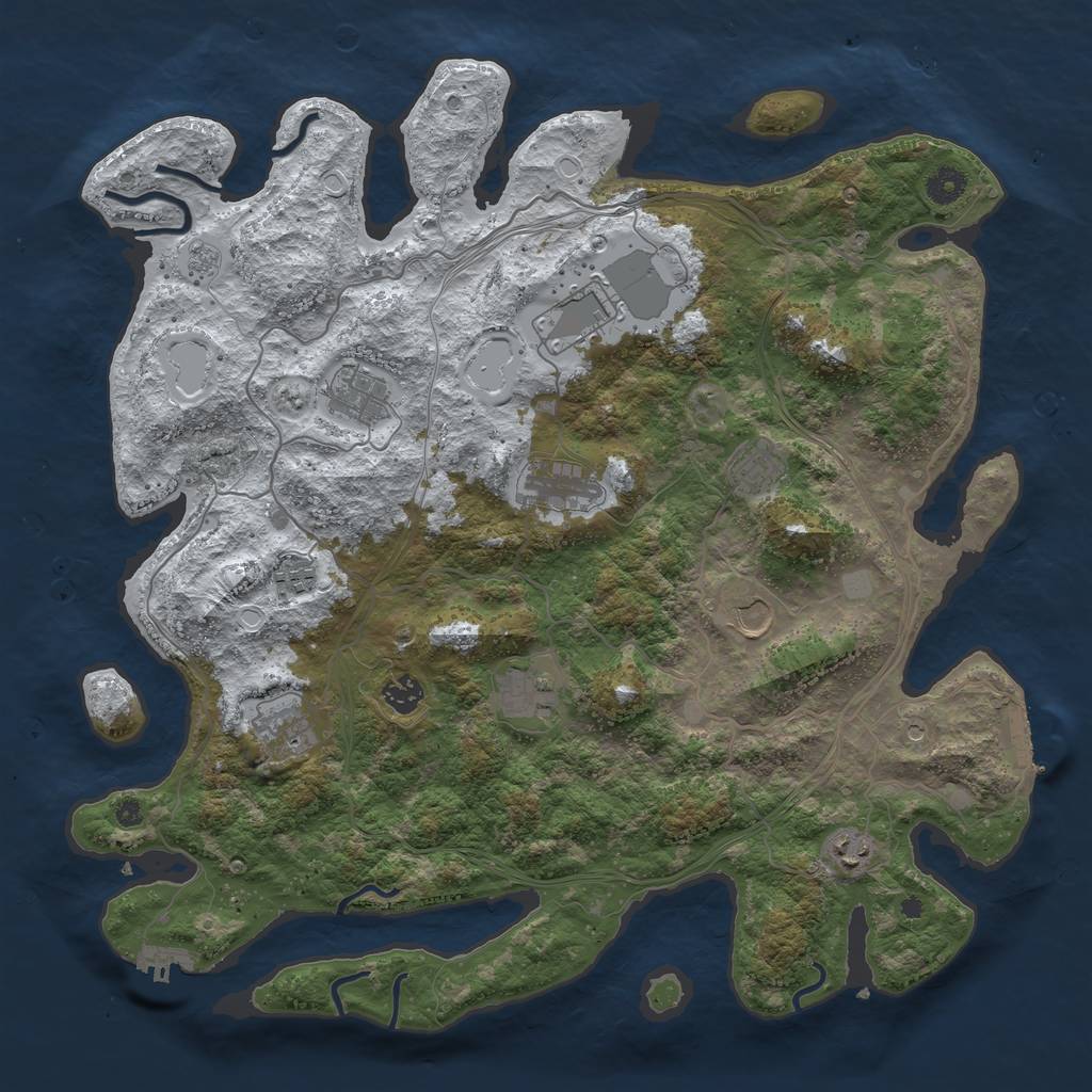 Rust Map: Procedural Map, Size: 4250, Seed: 1125636329, 19 Monuments