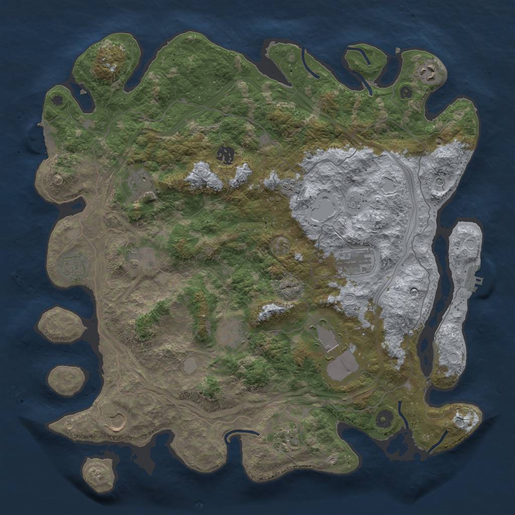 Rust Map: Procedural Map, Size: 4250, Seed: 2026369406, 20 Monuments