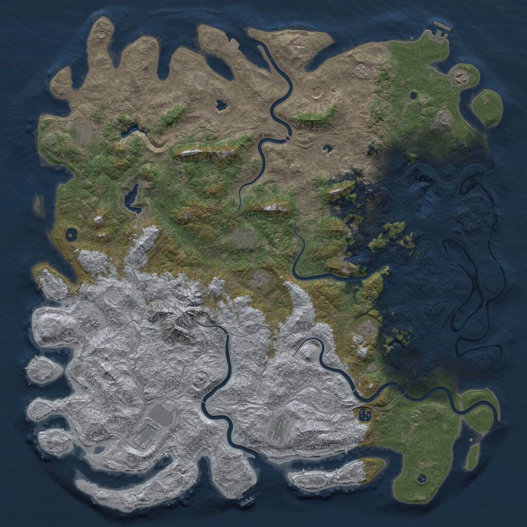 Rust Map: Procedural Map, Size: 6000, Seed: 679153, 17 Monuments