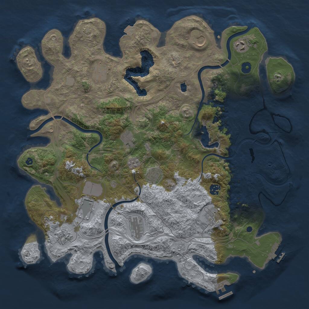 Rust Map: Procedural Map, Size: 4250, Seed: 1617338321, 17 Monuments