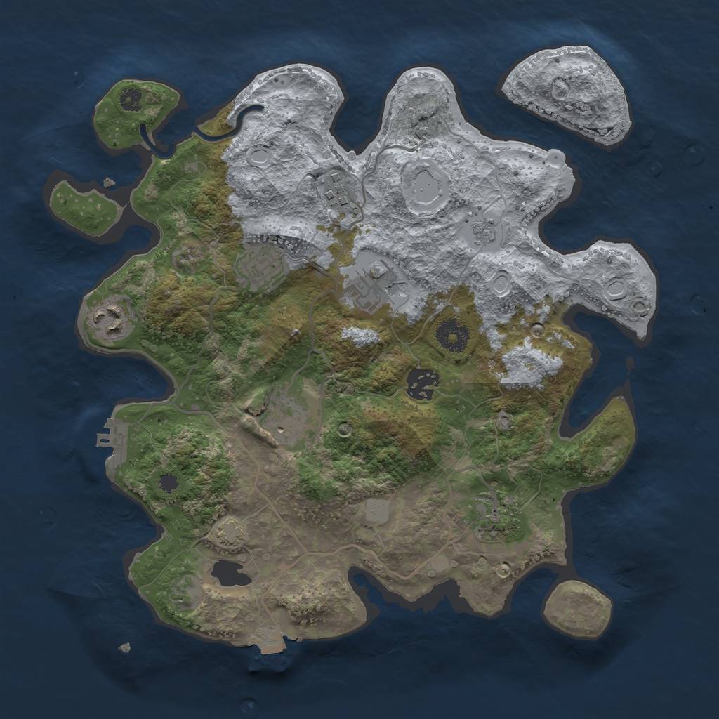 Rust Map: Procedural Map, Size: 3250, Seed: 452063, 13 Monuments