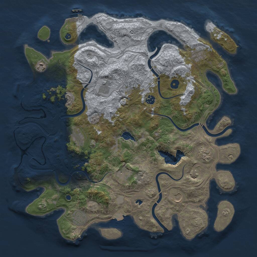 Rust Map: Procedural Map, Size: 4250, Seed: 21429646, 16 Monuments