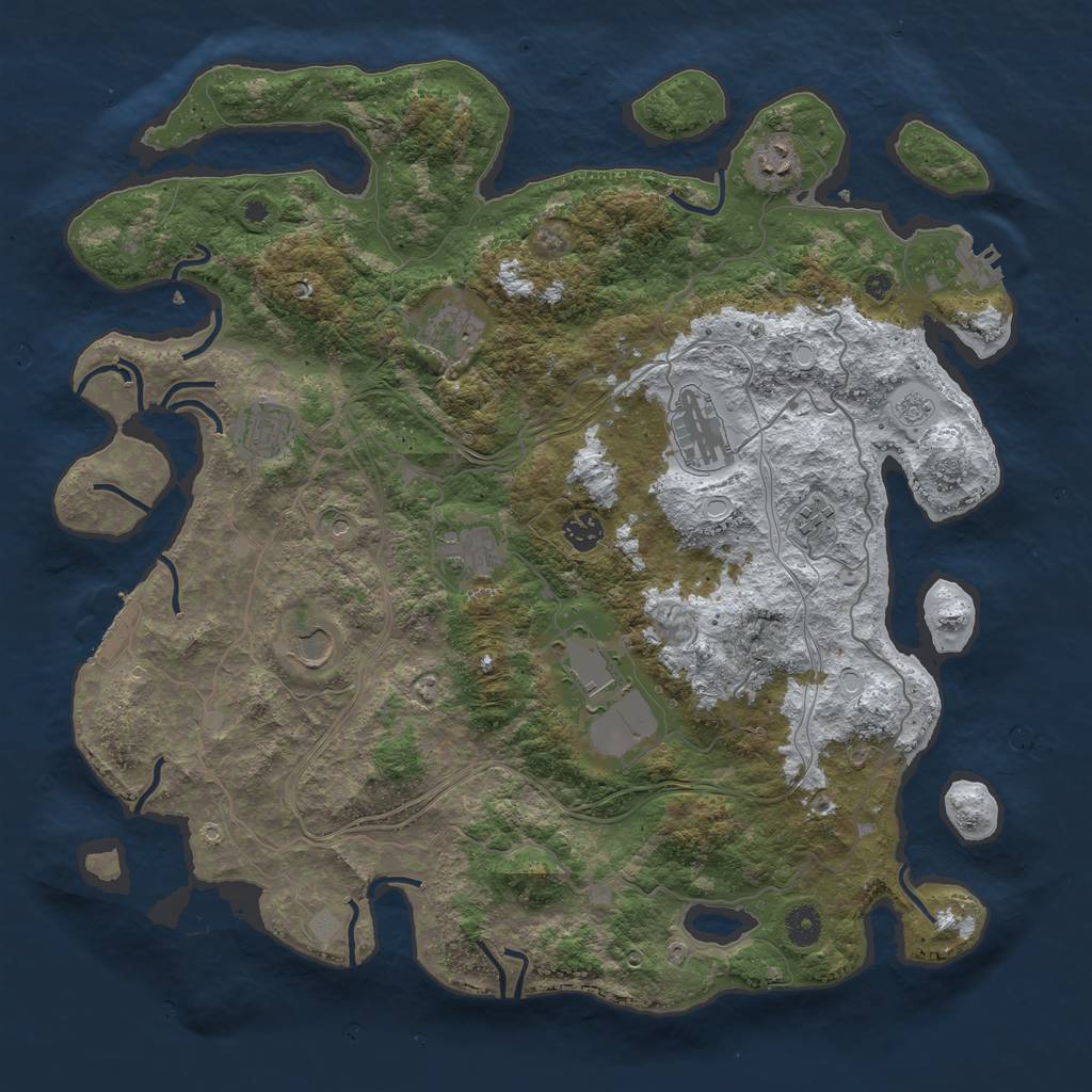 Rust Map: Procedural Map, Size: 4250, Seed: 1452615786, 18 Monuments