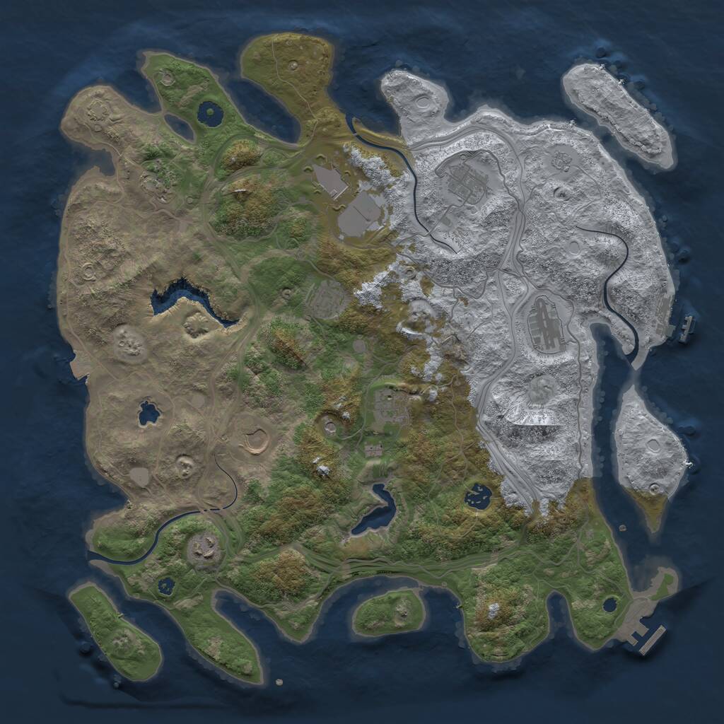 Rust Map: Procedural Map, Size: 4250, Seed: 1148413953, 15 Monuments