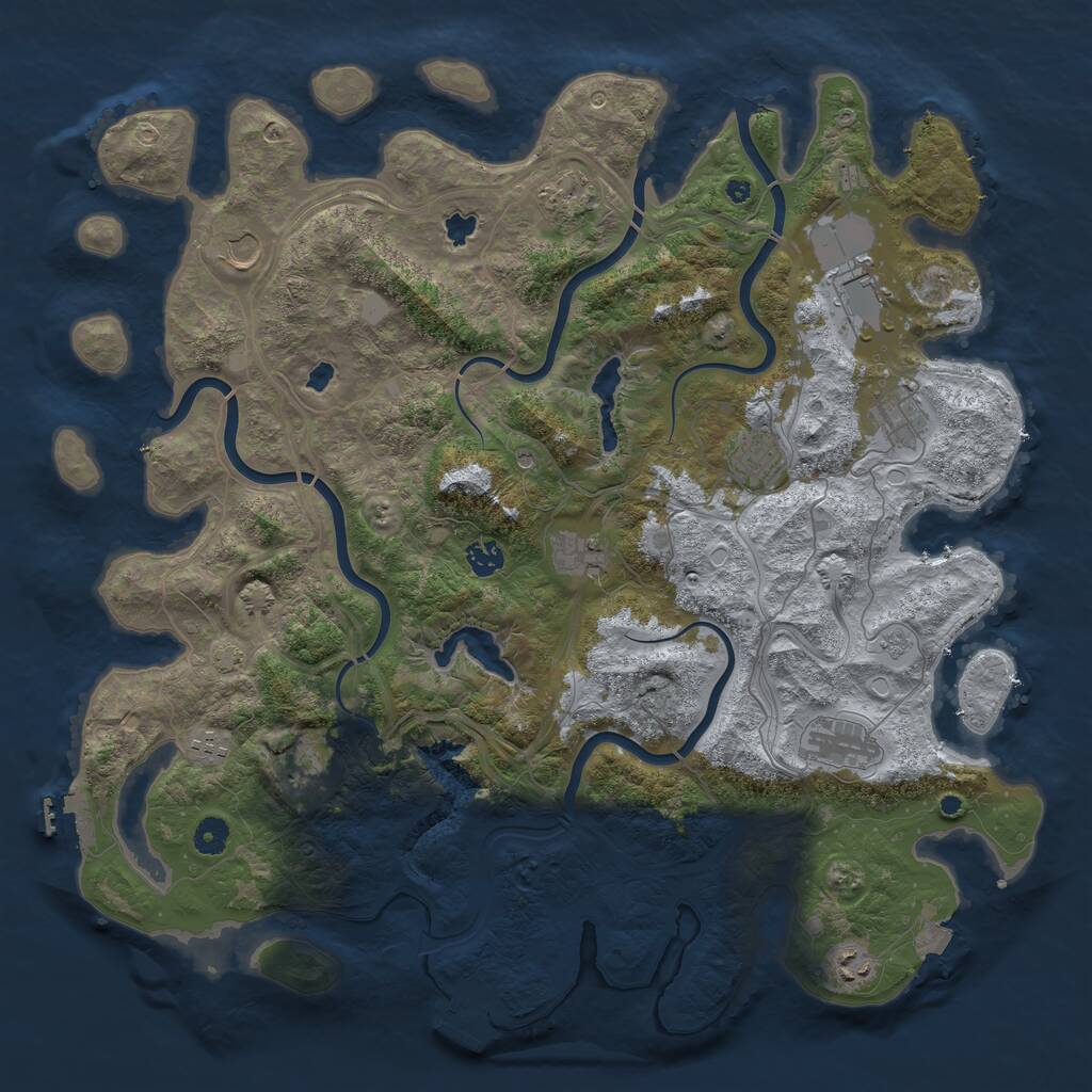 Rust Map: Procedural Map, Size: 4500, Seed: 896222895, 17 Monuments