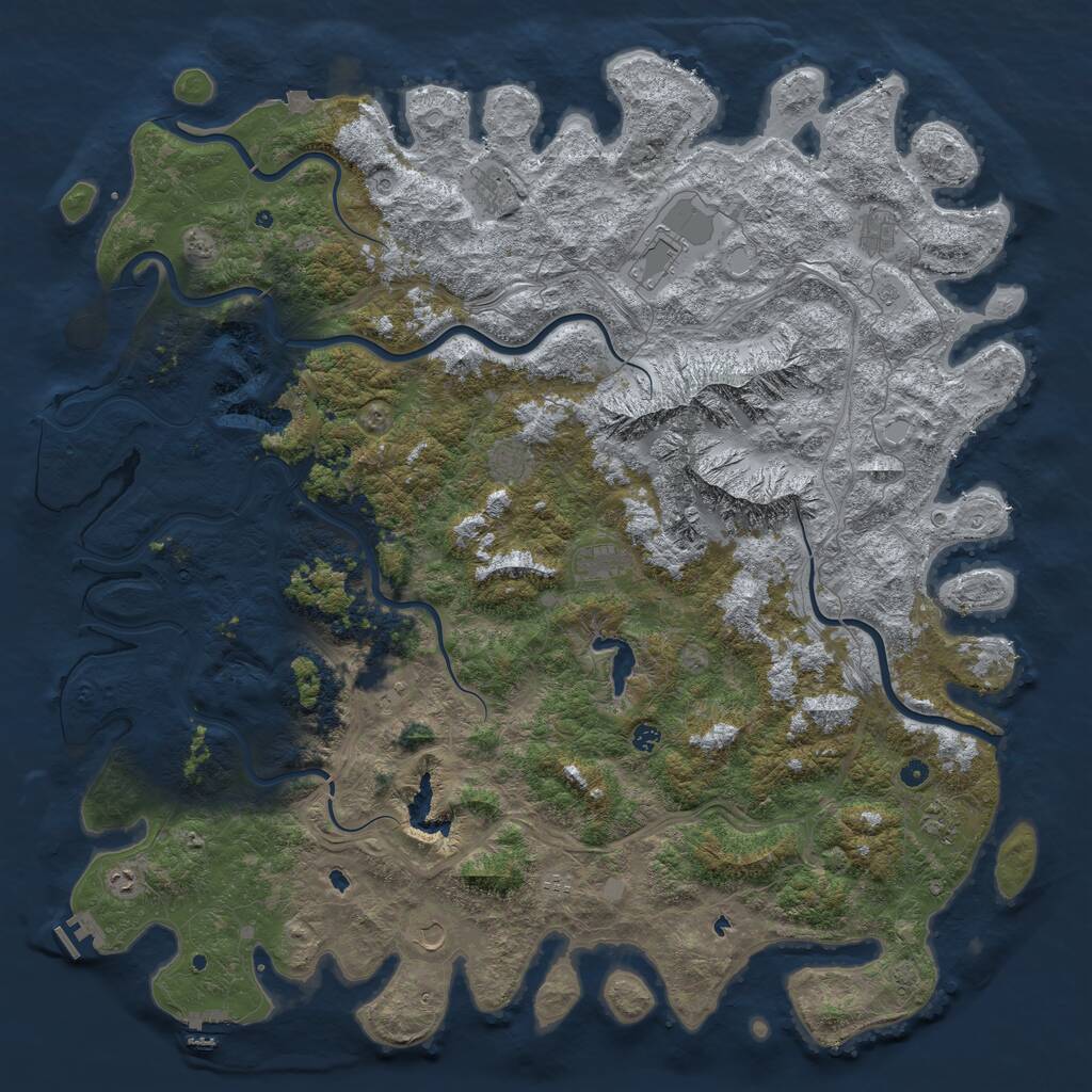 Rust Map: Procedural Map, Size: 6000, Seed: 99917, 17 Monuments