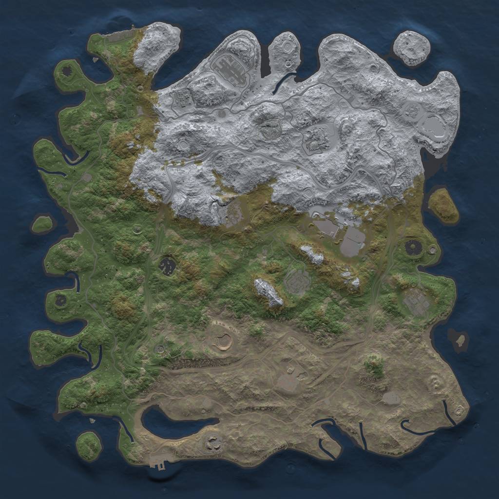 Rust Map: Procedural Map, Size: 4500, Seed: 1592523767, 18 Monuments