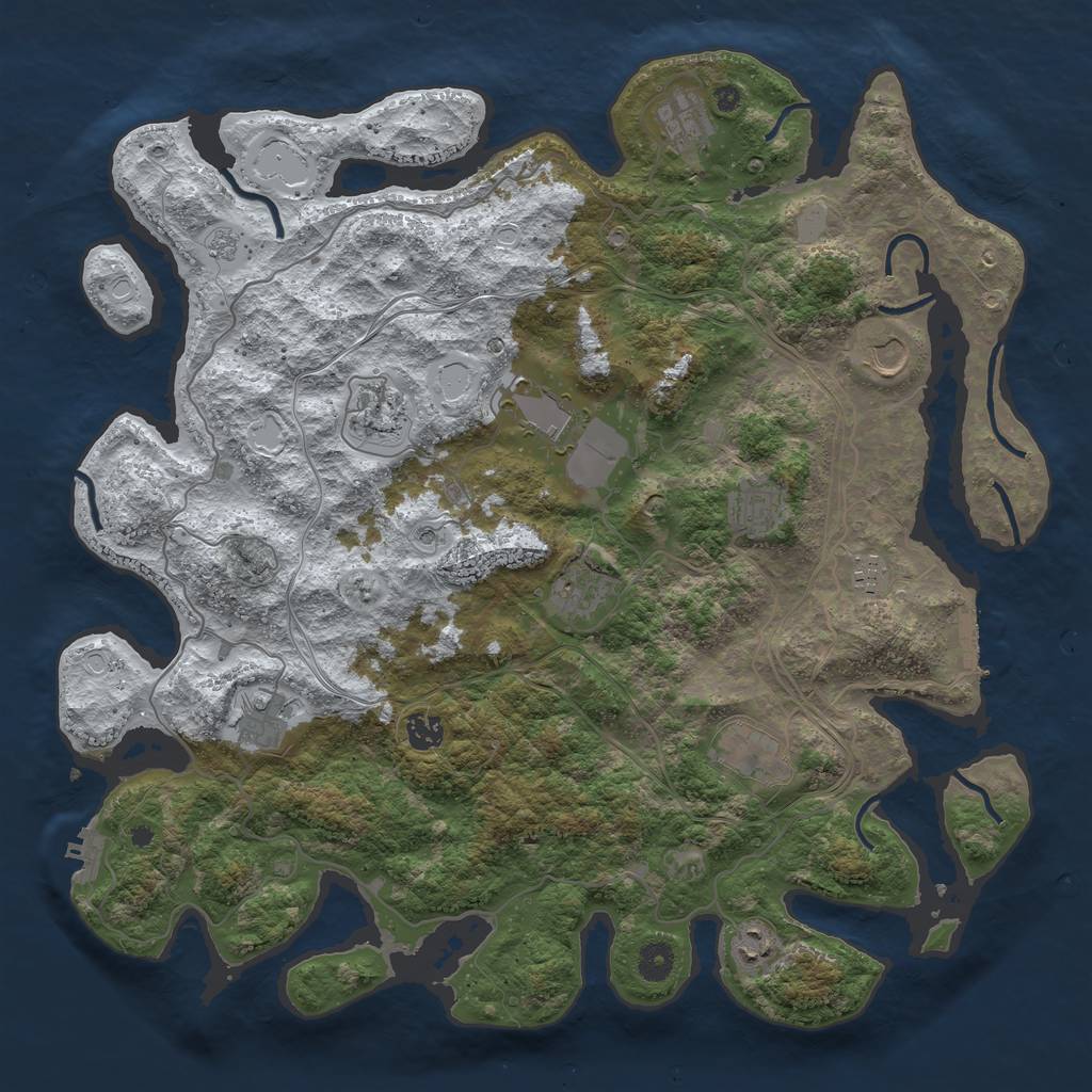 Rust Map: Procedural Map, Size: 4300, Seed: 463116538, 20 Monuments