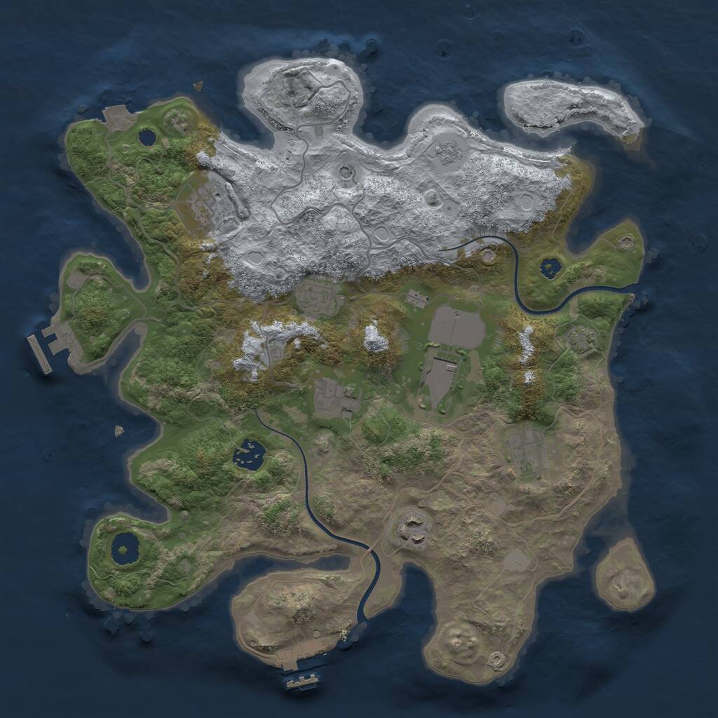Rust Map: Procedural Map, Size: 3500, Seed: 1167681835, 13 Monuments