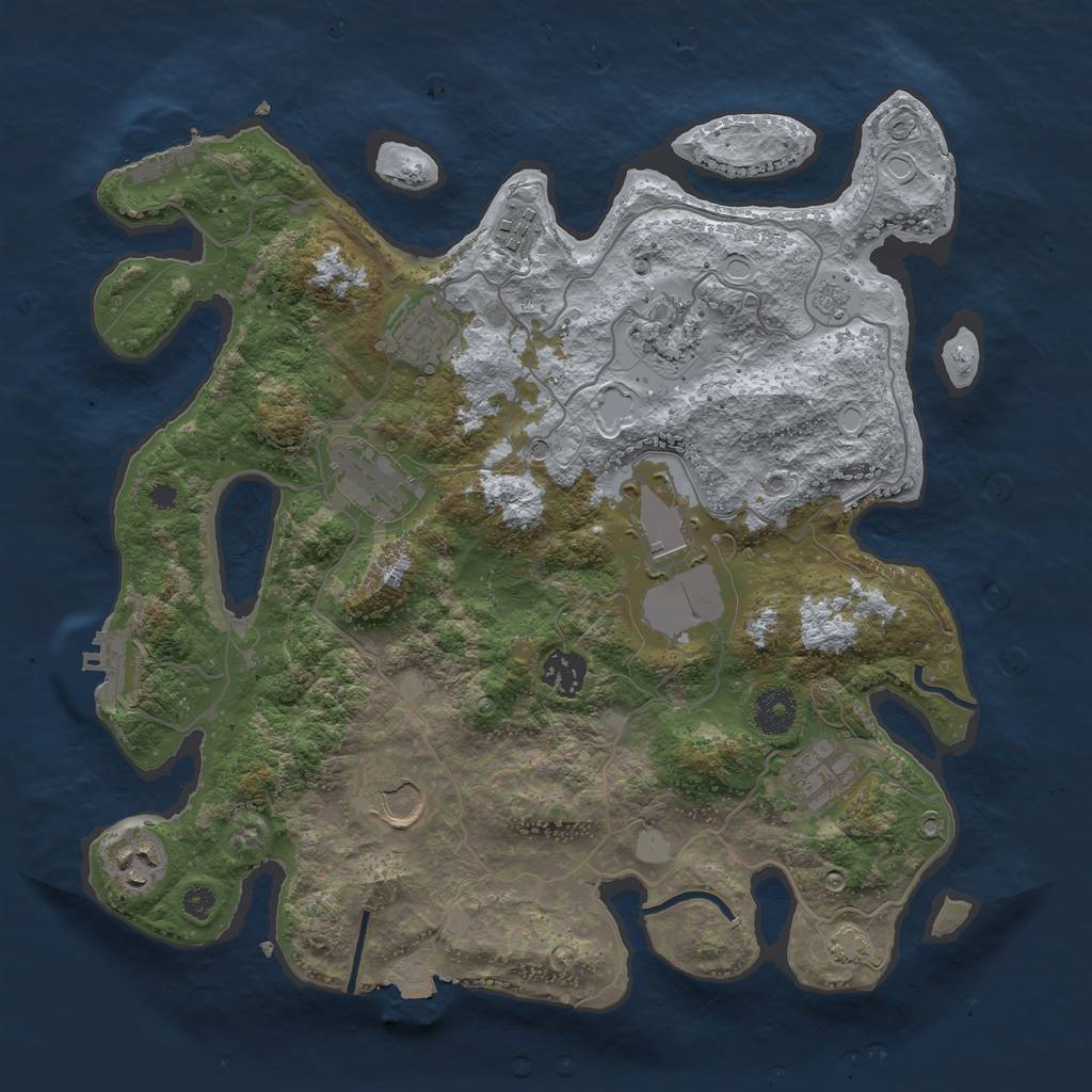 Rust Map: Procedural Map, Size: 3560, Seed: 2695685, 17 Monuments