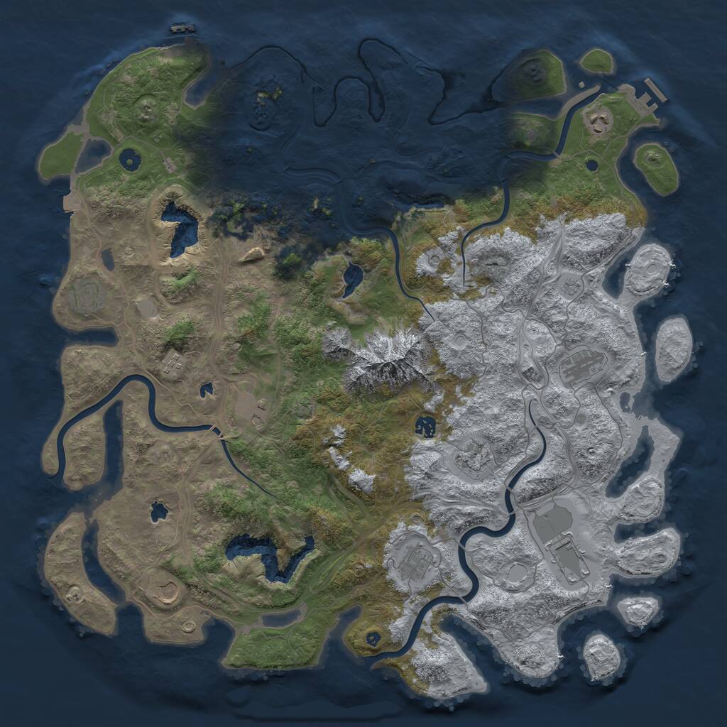Rust Map: Procedural Map, Size: 5000, Seed: 21499010, 17 Monuments