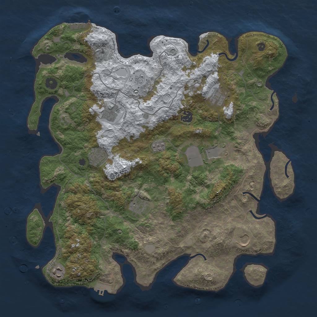 Rust Map: Procedural Map, Size: 4000, Seed: 771160654, 18 Monuments