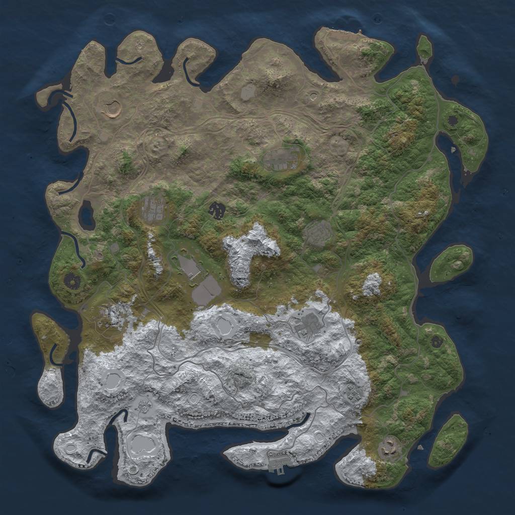 Rust Map: Procedural Map, Size: 4500, Seed: 242105, 19 Monuments