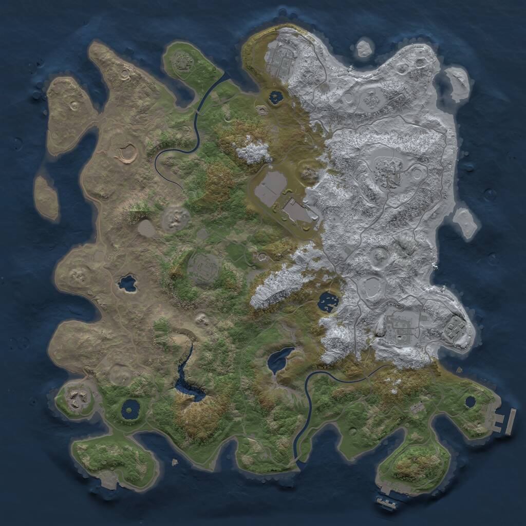 Rust Map: Procedural Map, Size: 4000, Seed: 561368782, 15 Monuments