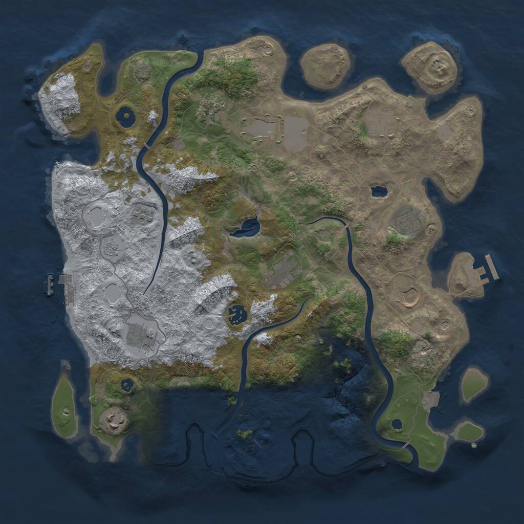 Rust Map: Procedural Map, Size: 4000, Seed: 85207788, 16 Monuments