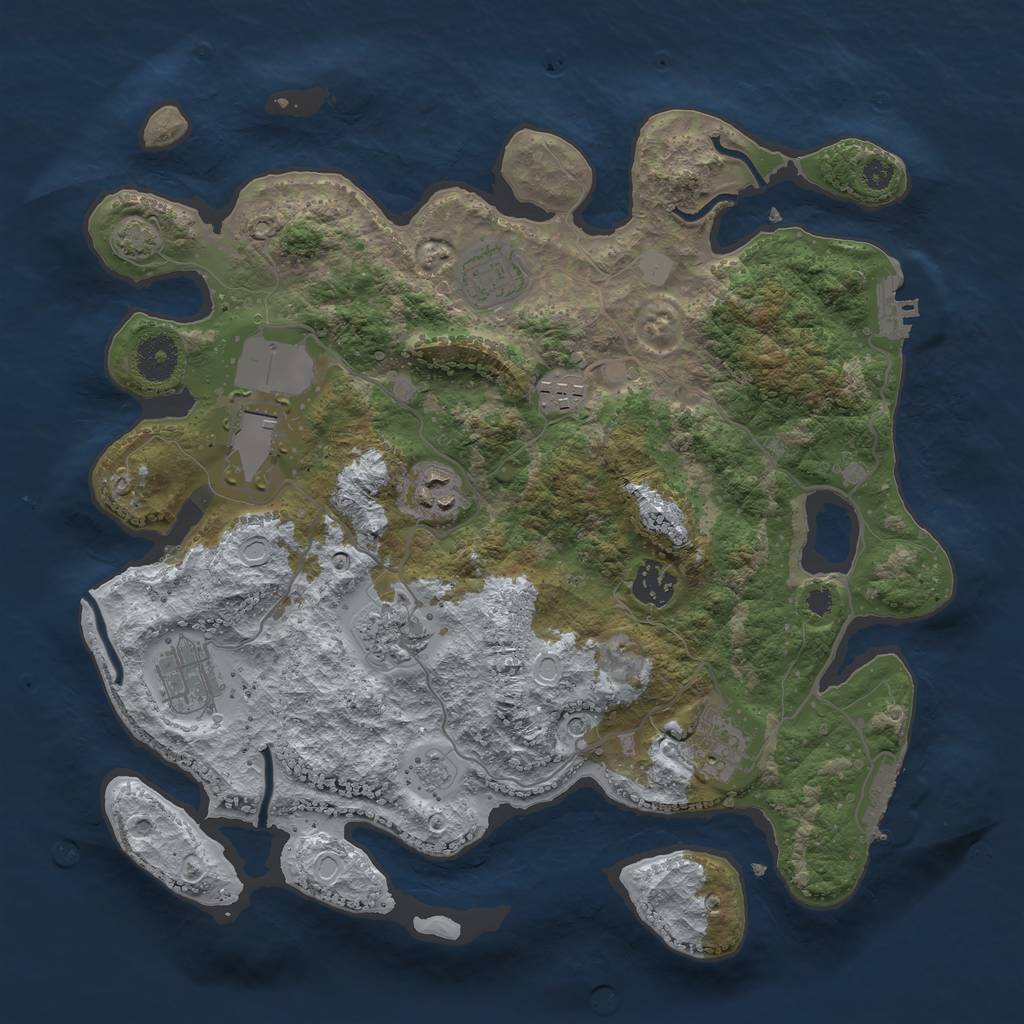 Rust Map: Procedural Map, Size: 3510, Seed: 1523987127, 16 Monuments