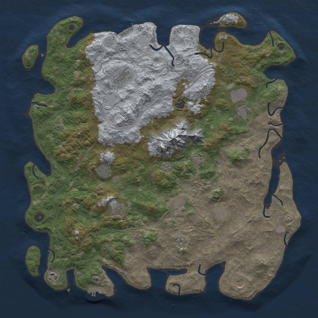 Rust Map: Procedural Map, Size: 5000, Seed: 834650101, 20 Monuments