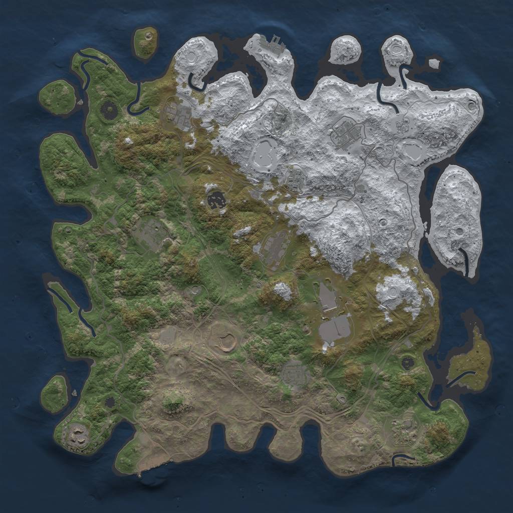 Rust Map: Procedural Map, Size: 4250, Seed: 103935824, 20 Monuments