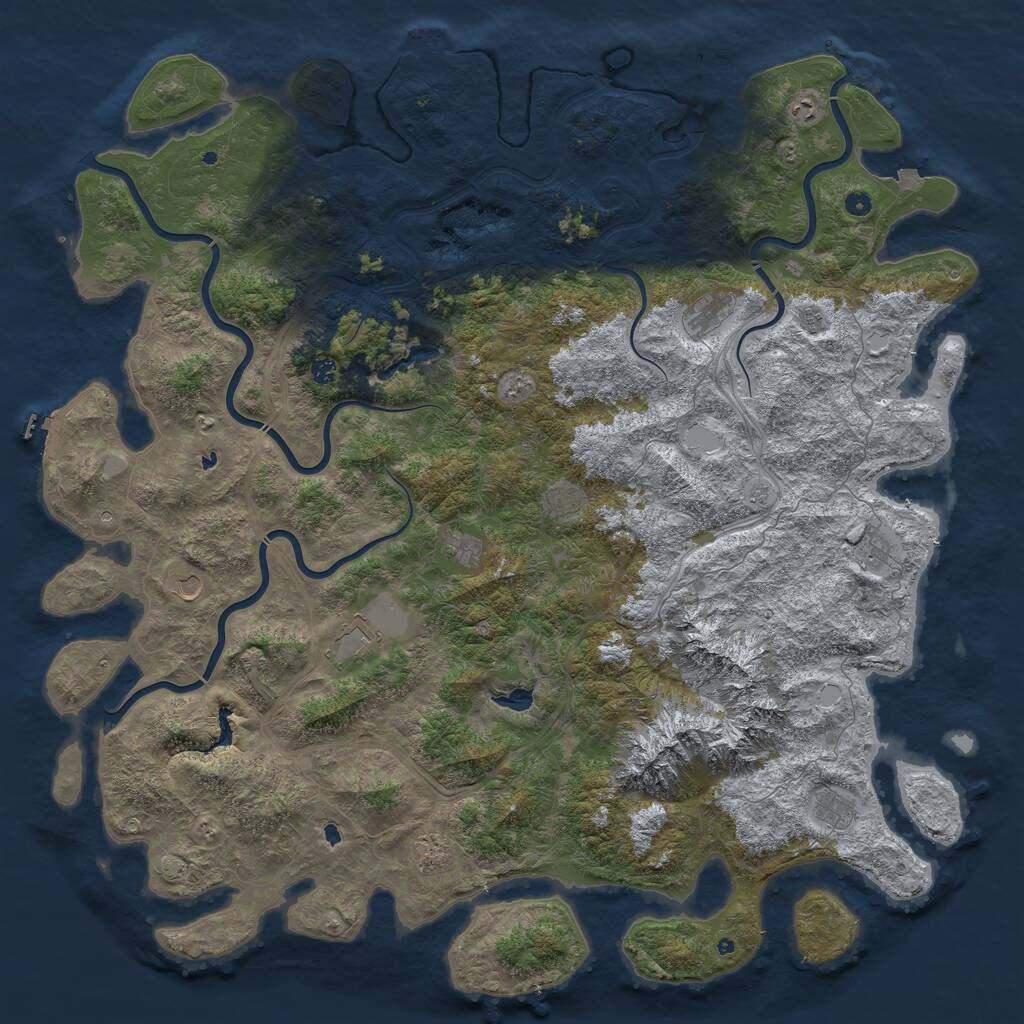 Rust Map: Procedural Map, Size: 6000, Seed: 78170438, 17 Monuments